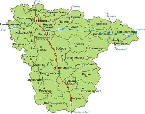 Карта: Воронежская область